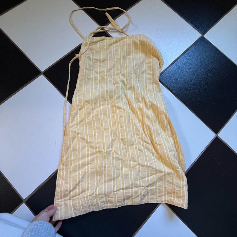 Yellow Striped Apron dress